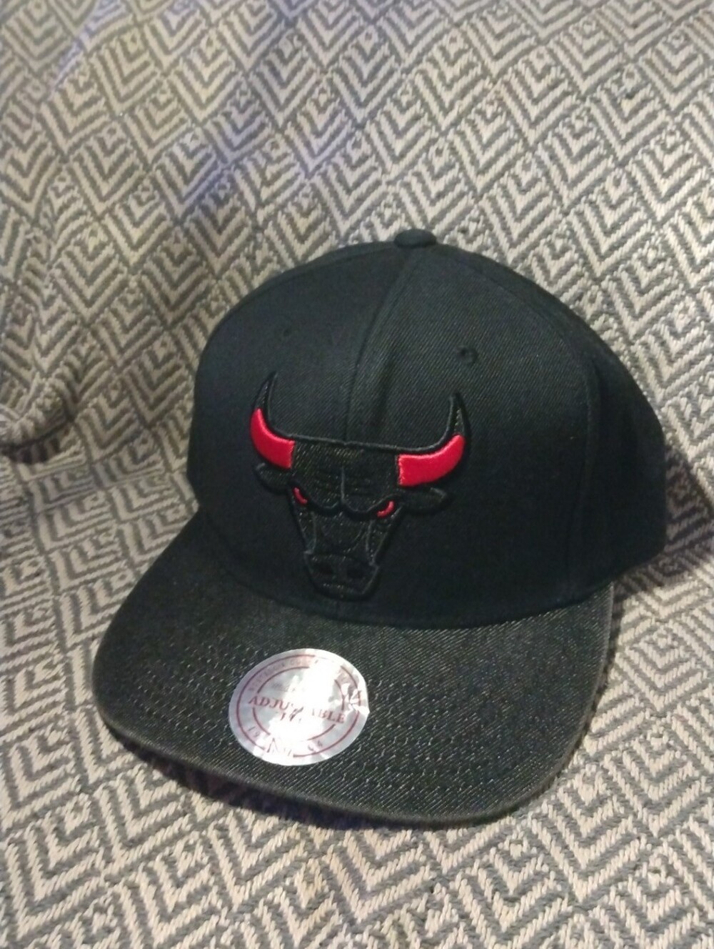 Chicago Bulls NBA Mitchell And Ness Denim Brim Snapback Hat Rare